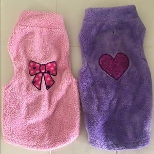 2 Fleece Pup Jackets! Worn once!